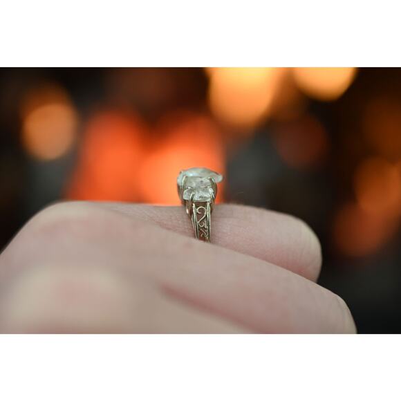 Raw gemstone ring Unique Engagement Ring Raw Diamond Ring Rough Natural Uncut - Picture 4 of 6